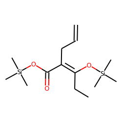 4-Pentenoic acid, 2-(1-oxopropyl), enol-bis-TMS, # 1