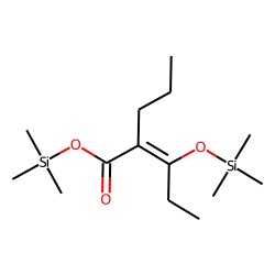 Pentanoic acid, 3-oxo-2-propyl, enol-bis-TMS, # 1