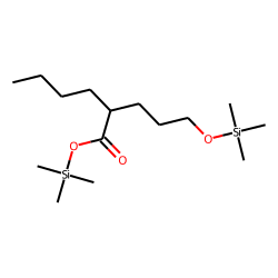Hexanoic acid, 2-(3-hydroxypropyl), bis-TMS
