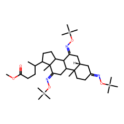 Methyl 5-.beta.-cholan-3,7,12-trione-24-oate, oxime, TMS # 2