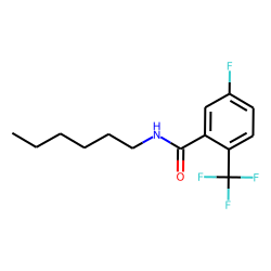 Benzamide, 2-trifluoromethyl-5-fluoro-N-hexyl-
