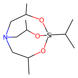 1-isopropyl,3,7,10-trimethylsilatrane, e