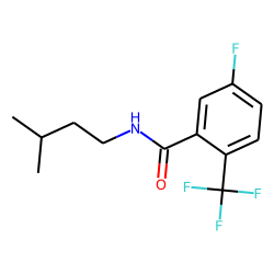 Benzamide, 2-trifluoromethyl-5-fluoro-N-(3-methylbutyl)-
