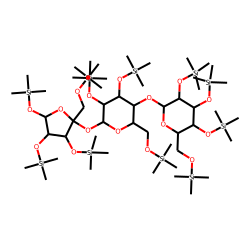 Lactosucrose: bD-Galp(1->4)-aDGlcp(1->2)-bFru, oxime-TMS