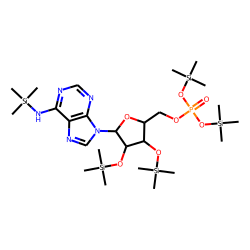 Adenosine, N-(trimethylsilyl)-2',3'-bis-O-(trimethylsilyl)-, 5'-[bis(trimethylsilyl) phosphate]