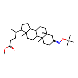 Methyl 5-.beta.-cholan-3-one-24-oate, oxime, TMS # 1