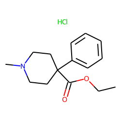 Piperidine, n-methyl-4-phenyl-4-carbethoxy-, hydrochloride
