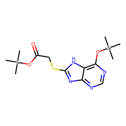 Purine, 6-hydroxy-8-carboxymethylthio, TMS