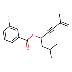 3-Fluorobenzoic acid, 2,7-dimethyloct-7-en-5-yn-4-yl ester