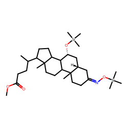 Methyl 5-.beta.-cholan-7-.alpha.-ol-3-one-24-oate, oxime, TMS # 1
