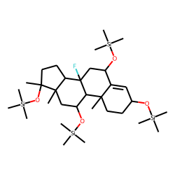 Fluoxymesterone M (Androst-4-en-9A-fluoro-17A-methyl-3A,6B,11B,17B-tetrol), TMS