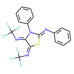Benzenamine, N-[3-phenyl-4,5-bis[(trifluoromethyl)imino]-2-thiazolidinylidene]-
