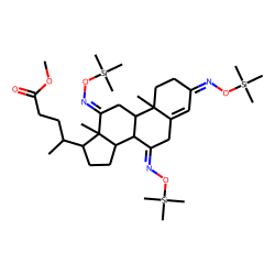 Methyl chol-4-en-3,7,12-trione-24-oate, oxime, TMS