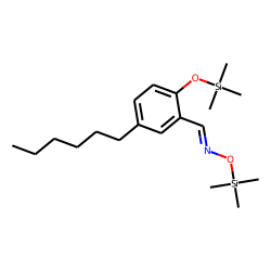 Benzaldehyde, 2-hydroxy, 5-hexyl, oxime, TMS