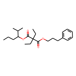 Diethylmalonic acid, 2-methylhex-3-yl 3-phenylpropyl ester