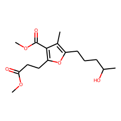 Furan-3-carboxylic acid, 4-methyl-2-(2-methoxycarbonylethyl)-5-(4-hydroxypentyl), methyl ester