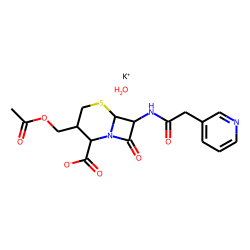 5-Thia-1-azabicyclo[4.2.0]oct-2-ene-2-carboxylic acid, 3-(hydroxymethyl)-8-oxo-7-(3-pyridylacetamido)-, acetate, potassium salt, monohydrate