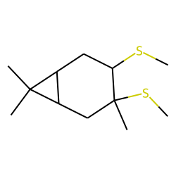Bicyclo[4.1.0]heptane, 3,7,7-trimethyl-3,4-bis-(methylthio)