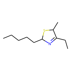 2-pentyl-4-ethyl-5-methyl-3-thiazoline, cis