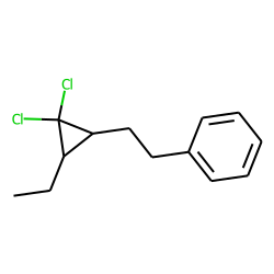 Cyclopropane, 1,1-dichloro-2-ethyl-3-(2-phenylethyl), trans