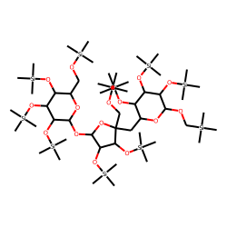 Planteose: aD-Galp(1->6)-bDFruf(2->1)-aGlu, oxime-TMS