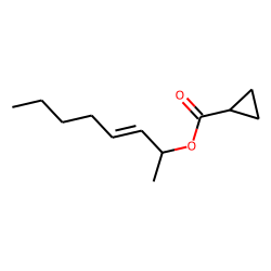 Cyclopropanecarboxylic acid, oct-3-en-2-yl ester