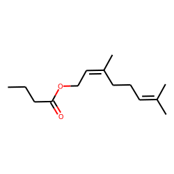 Butanoic acid, 3,7-dimethyl-2,6-octadienyl ester, (E)-