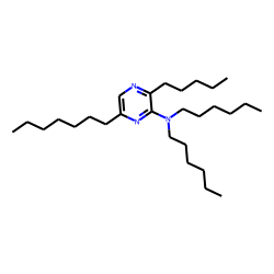 2-(N-n-di-n-hexylamino)-3-(n-pentyl)-6-(n-heptyl) pyrazine