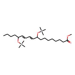 10,12-Octadecadienoic acid, 9,14-dihydroxy, TMS, methyl ester, # 2