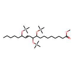 11-Octadecenoic acid, 9,10,13-tris-hydroxy, TMS, methyl ester, # 3