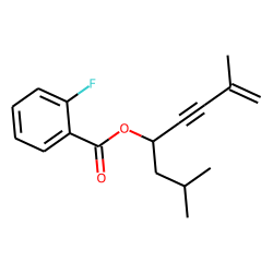 2-Fluorobenzoic acid, 2,7-dimethyloct-7-en-5-yn-4-yl ester