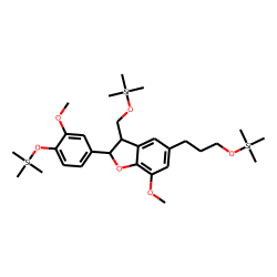 Benzofuran-5-propanol, 2,3-dihydro-3-hydroxymethyl-7-methoxy-2-(4-hydroxy-3-methoxyphenyl), tris-TMS