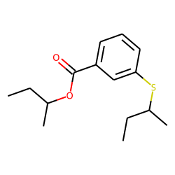 Benzoic acid, 3-(1-methylpropyl)thio-, 1-methylpropyl ester