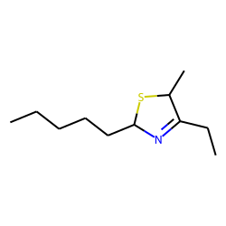 4-ethyl-5-methyl-2-pentyl-3-thiazoline, trans