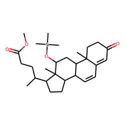 4,6-Choladienoic acid, 12-«alpha»-hydroxy-3-one, methyl ester, TMS