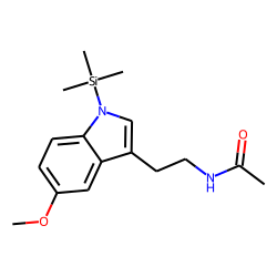 Indole, 3-(2-acetaminoethyl), 5-methoxy (Melatonin), TMS