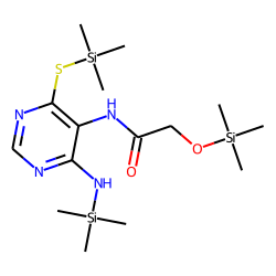 Pyrimidine, 6-amino-5-hydroxyacetamino-4-mercapto, TMS