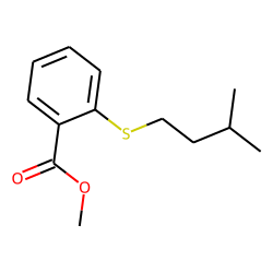 Benzoic acid, 2-(3-methylbutyl)thio-, methyl ester