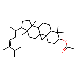 Cyclosadol (24-methyl-23-dehydrocycloartanol) acetate