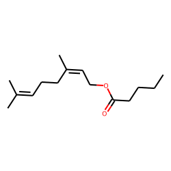 Pentanoic acid, 3,7-dimethyl-2,6-octadienyl ester, (E)-