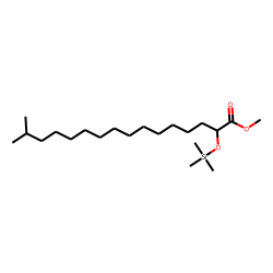 Hexadecanoic acid, 15-methyl-2-trimethylsilyloxy, methyl ester