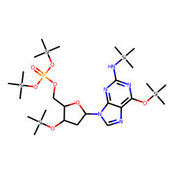 9H-Purine, 9-[2-deoxy-3-O-(trimethylsilyl)-«beta»-D-erythro-pentofuranosyl]-6-(trimethylsiloxy)-2-[(trimethylsilyl)amino]-, 5'-[bis(trimethylsilyl) phospate]
