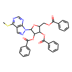 1H-pyrazolo[3,4-d]pyrimidine, 4-(methylthio)-1-beta-d-ribofuranosyl-, 2',3',5'-tribenzoate