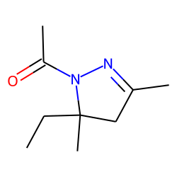 2-Pyrazoline, 5-ethyl-3,5-dimethyl, N-acetyl