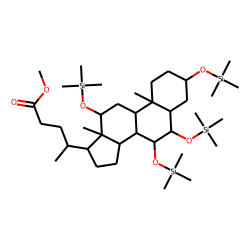 3«alpha»,6«alpha»,7«alpha»,12«alpha»-Tetrahydroxy-5«beta»-cholanic acid, methyl ester, TMS