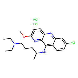 Benzo[b]-1,5-naphthyridine, 7-chloro-10-[[4-(diethylamino)-1-methylbutyl]amino]-2-methoxy-, dihydrochloride