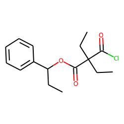 Diethylmalonic acid, monochloride, 1-phenylpropyl ester
