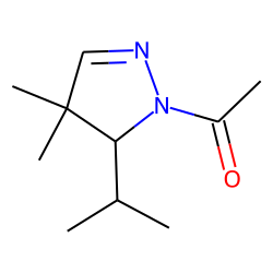 2-Pyrazoline, 4,4-dimethyl-5-isopropyl, N-acetyl