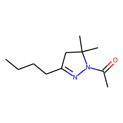 2-Pyrazoline, 3-butyl-5,5-dimethyl, N-acetyl