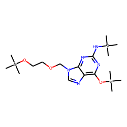 O,O'-Bis(tert-butyldimethylsilyl) ,2-trimethylsilylamino-9-(2-hydroxyethoxymethyl)-purin-6-ol ether